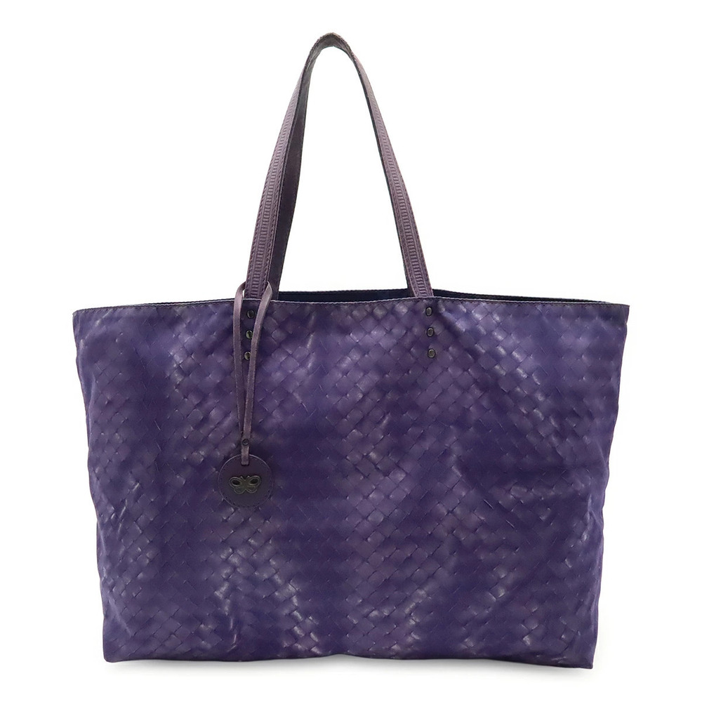 BOTTEGA VENETA Intreccio Illusion Tote Bag Shoulder Leather Purple Charm